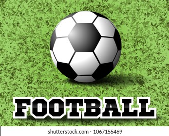 Soccer ball on grass background. EPS10 vector