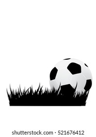 Soccer ball on grass background, vector illustration