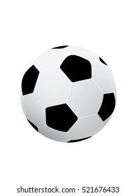 Soccer ball on grass background, vector illustration