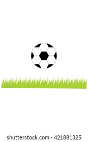 Soccer ball on grass background.vector illustration