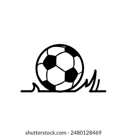 Fußball auf Rasen - Vektorgrafik-Ikone