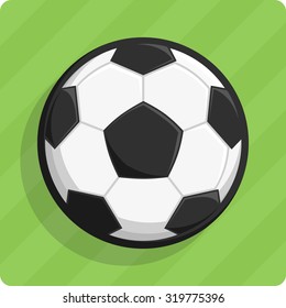 Soccer ball on grass. vector illustration.