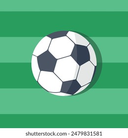 Soccer ball on green background. Vector illustration.