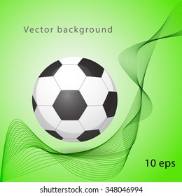 Soccer ball on a green background Vector smoke. World Football Day banner