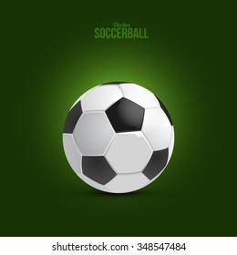 Soccer Ball on Green Background. Vector Illustration.