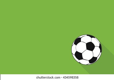 Soccer ball on a green background. Flat vector illustration.
