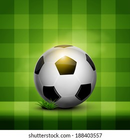 soccer ball on the green field pattern wallpaper