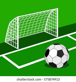  Soccer ball on the green field