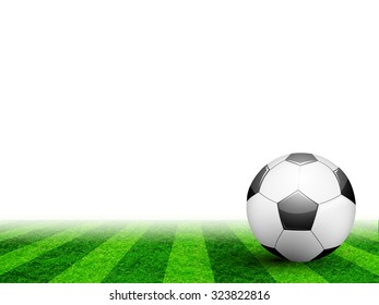 soccer ball on green grass vector