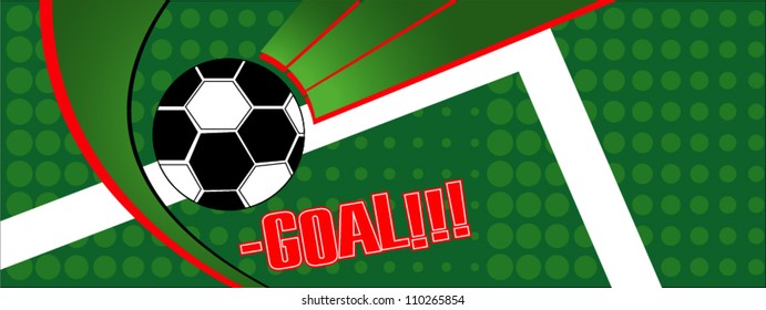 Soccer Ball on Grunge Background with Football , poster template, vector illustration