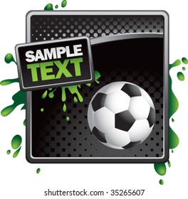 soccer ball on grunge style splat background