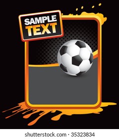 soccer ball on grunge style splat background