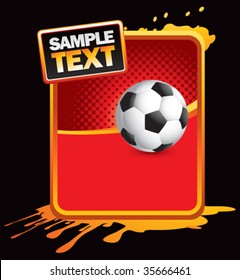 soccer ball on grunge style splat background