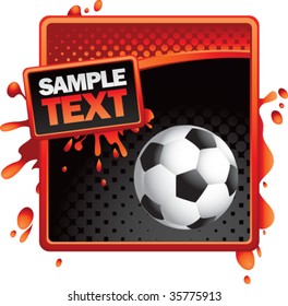 soccer ball on grunge style splat background