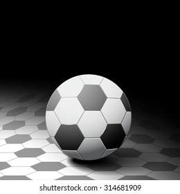 Soccer Ball On Hexagon Background Monochromatic Stock Vector (Royalty ...