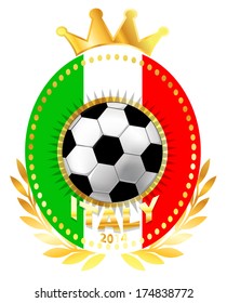 Soccer ball on Italy flag