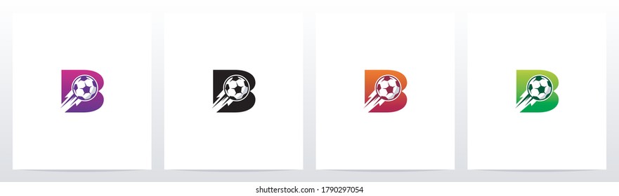 Soccer Ball On Letter Logo Design B