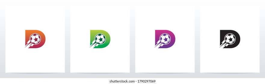 Soccer Ball On Letter Logo Design D