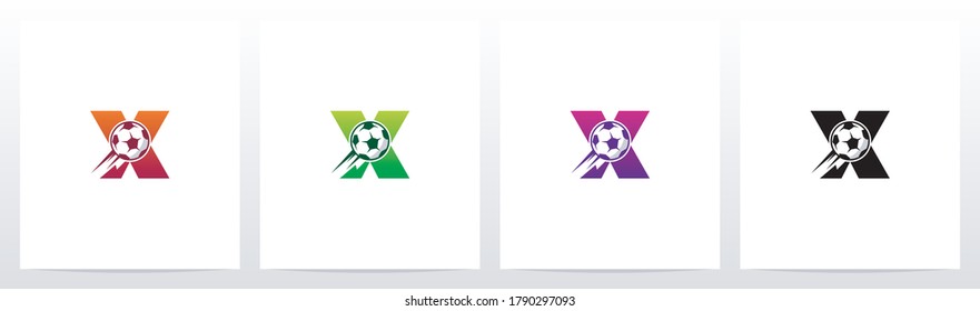 Soccer Ball On Letter Logo Design X