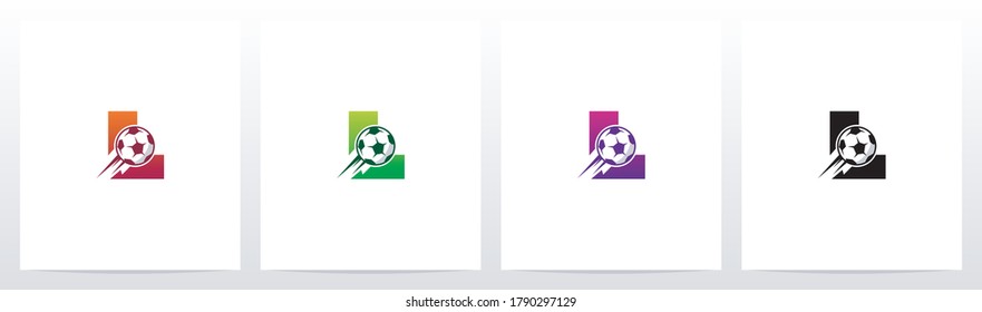 Soccer Ball On Letter Logo Design L