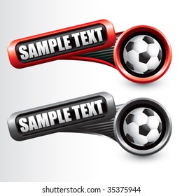 soccer ball on modern style tilted banners