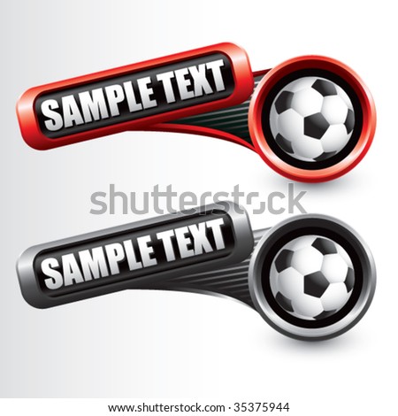 soccer ball on modern style tilted banners