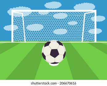 soccer ball on penalty point,vector,illustration 