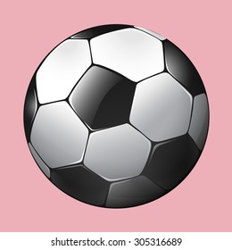 Soccer ball on pink illustration