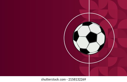 Fußballball auf rotem Hintergrund, Vektorgrafik