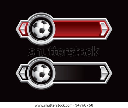 soccer ball on royal horizontal banners
