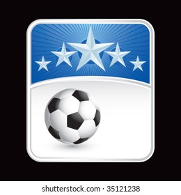 soccer ball on superstar background