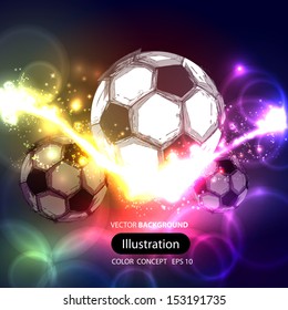 Soccer ball on a transparent abstract background