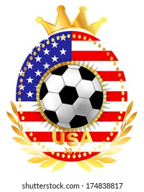 Soccer ball on USA flag