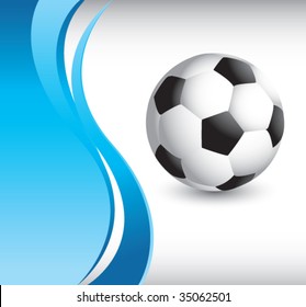 soccer ball on vertical wave background