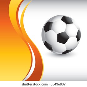 soccer ball on vertical wave background