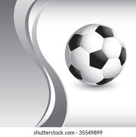 soccer ball on vertical wave background