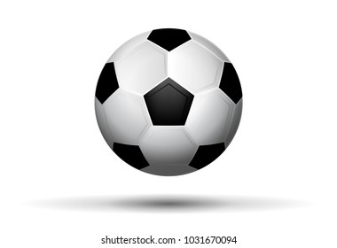 Soccer ball on white background. Useful for calendar or general needs for sport and hobby banners. Vector illustration