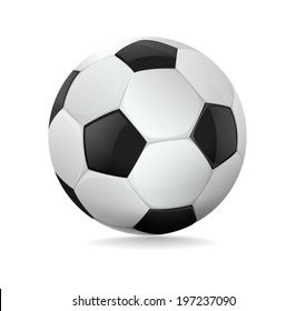 Soccer ball on white background. Vector illustration.