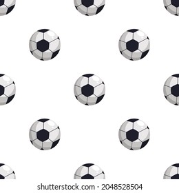Fußball auf weißem Hintergrund nahtlose Muster Vektorgrafik Sportspiel Wettbewerb Fußball.