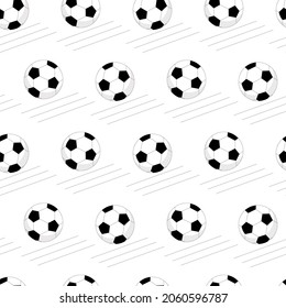 Soccer ball on a white background. Seamless vector pattern.