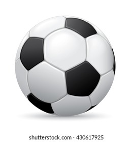 Soccer ball on white background with shadow
