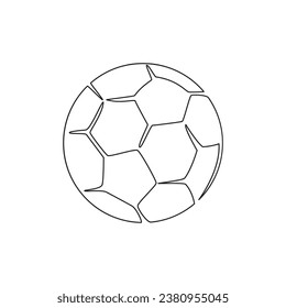 Balón de fútbol una línea. Dibujo de vectores
