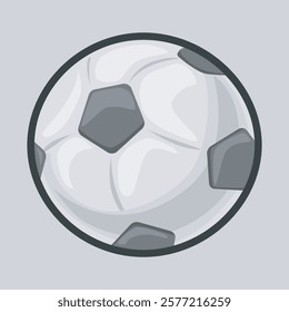 soccer ball with outline flat vector design.