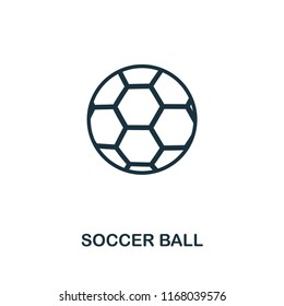 Soccer Ball outline icon. Simple element illustration. Soccer Ball icon in outline style design from sport equipment collection. Can be used for web, , apps, software, print.