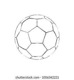 Soccer Ball Outline Vector Icon. Isolated On White Background.