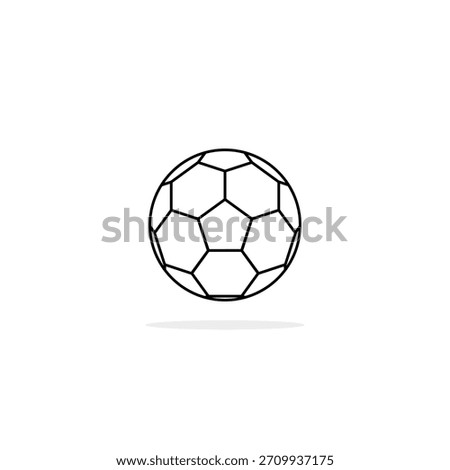 Soccer ball outline vector icon, minimalist football symbol, perfect for sports apps and graphic design elements. Outline style soccer ball icon. Simple, clean, and modern vector design