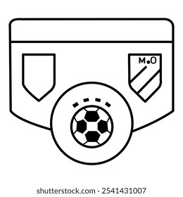 Ilustración vectorial de contorno de balón de fútbol