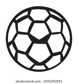 Soccer Ball Outline Vector Illustration,Hand Drawn Soccer Ball Icon,Football Ball Line Art Design