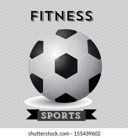 soccer ball over gray background  vector illustration