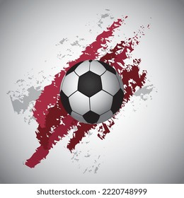 soccer ball over grunge lines. vector illustration